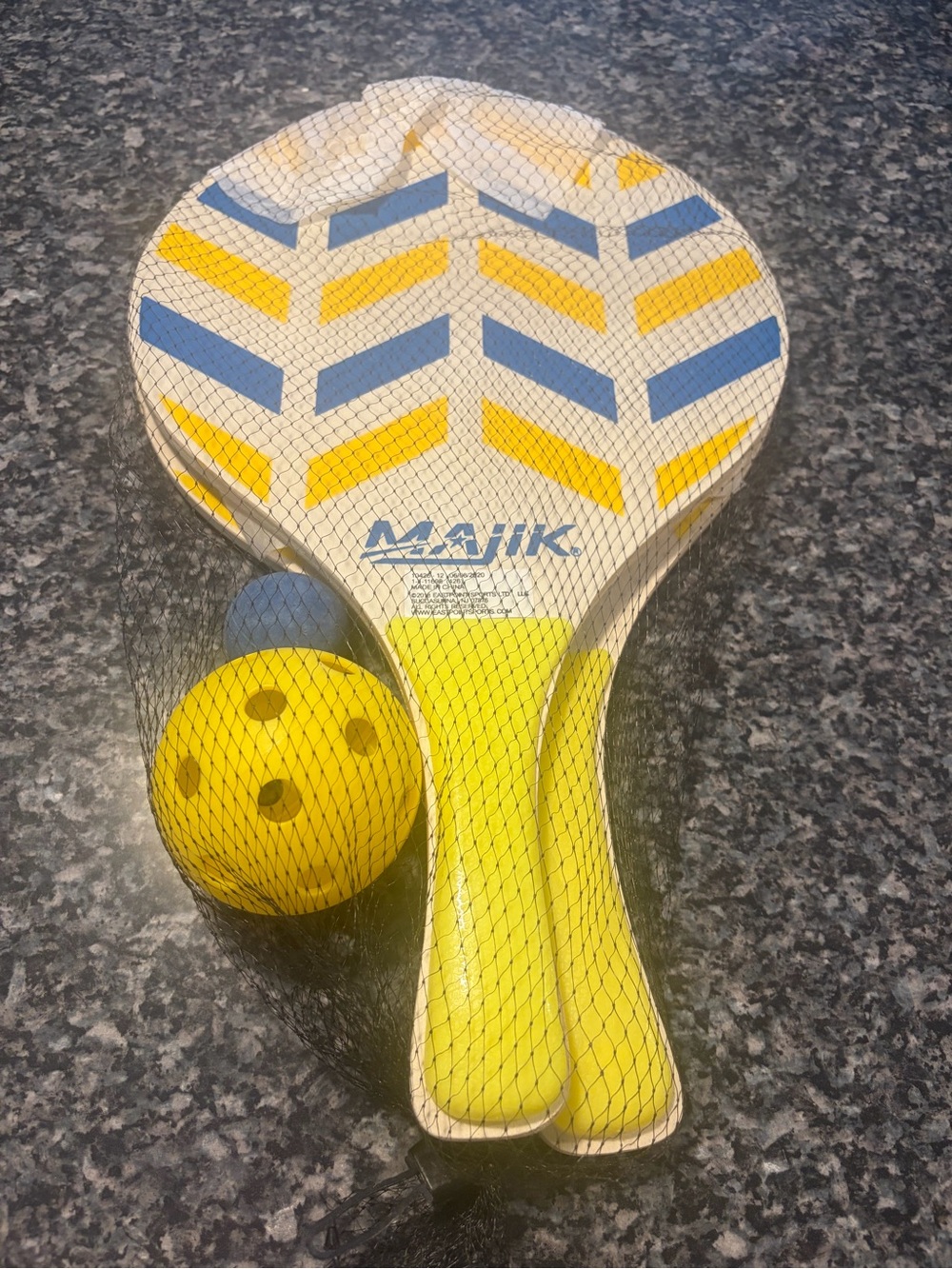 Kids Paddle Ball Set in Yellow and Blue